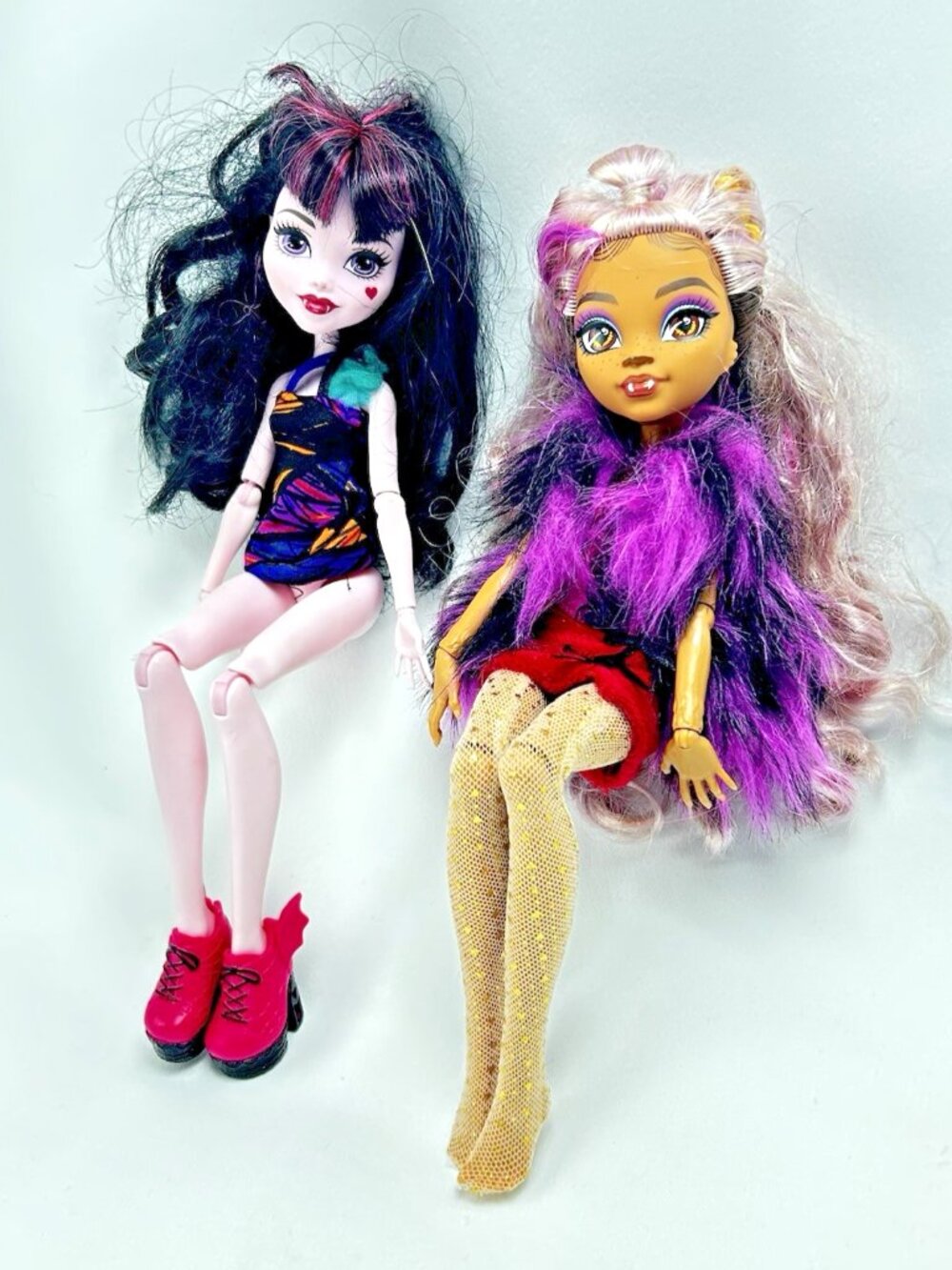 Monster High Draculaura 2015 in Cleo DeNile Dress & Clawdeen Wolf 2021